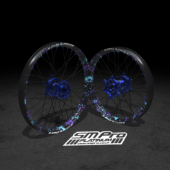 SM PRO ULTRA BEE WHEEL SET 21/18" SPLATTERKOTE BLUE/PURPLE COMBO